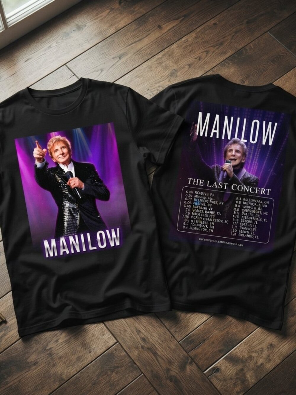 Barry Manilow 'The Last Concert' Graphic Black T-Shirt